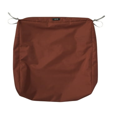 Classic Accessories Ravenna Water-Resistant Patio Seat Cushion Cover, 21 x 19 x 5 inch, Spice