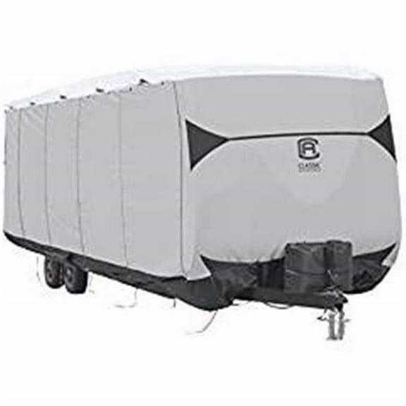 Classic Accessories SkyShield Travel Trailer & Toy Hauler RV Cover, Grey - Fits 20 - 22 ft.