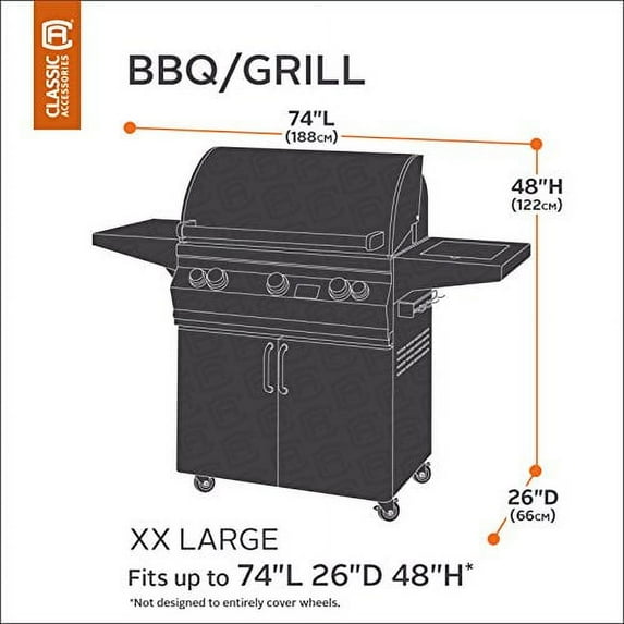 Classic Accessories Sodo Black Grill Cover - Tough BBQ Cover with Weather Resistant Fabric, XX-Large