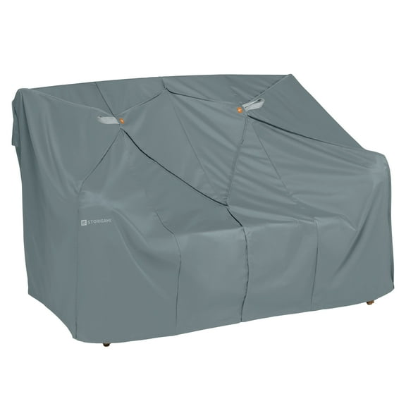 Classic Accessories Storigami Water-Resistant 58 Inch Easy Fold Loveseat Sofa Cover, Monument Grey