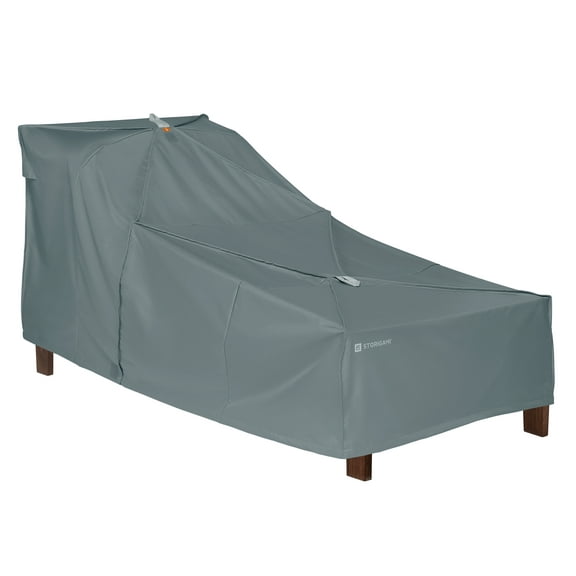 Classic Accessories Storigami Water-Resistant 78 Inch Easy Fold Patio Day Chaise Cover, Monument Grey