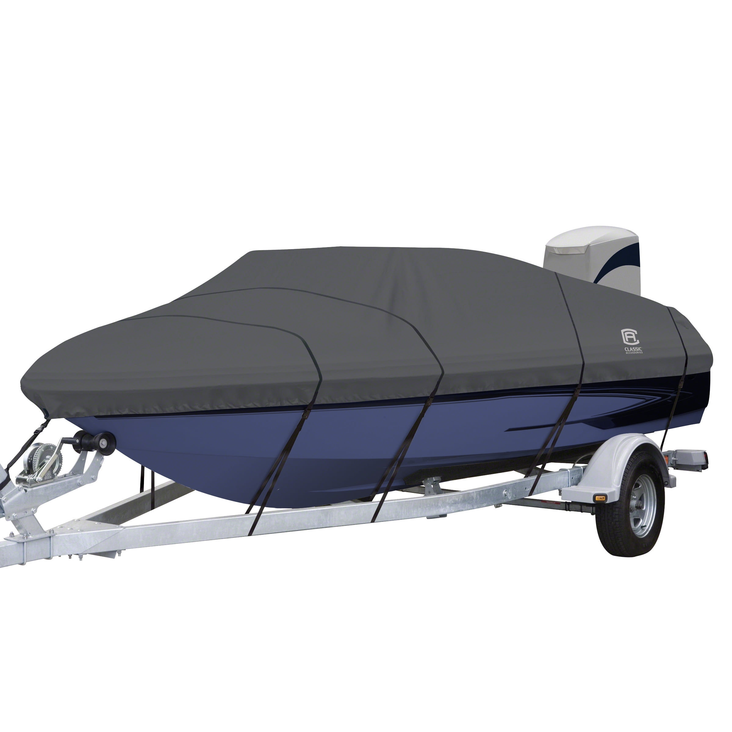 Classic Accessories StormPro Heavy-Duty V-Hull Inboard/Outboard Boat Cover, Fits Boats 20 ft 6 in - 21 ft 6 in long x 96 in wide