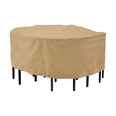 Classic Accessories Terrazzo® Round Patio Table & Chair Set Cover - All Weather Protection Outdoor Furniture Cover, Large (58222-EC)