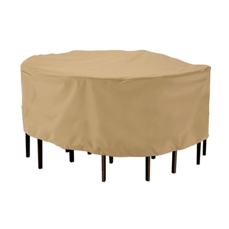 Classic Accessories Terrazzo® Round Patio Table & Chair Set Cover - All Weather Protection Outdoor Furniture Cover, Medium (58212-EC)