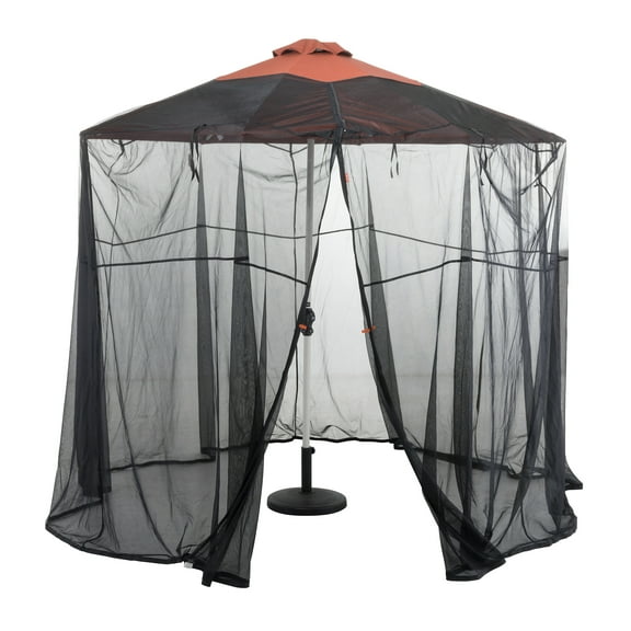 Classic Accessories Universal Round Patio Umbrella Insect Screen Canopy, Black