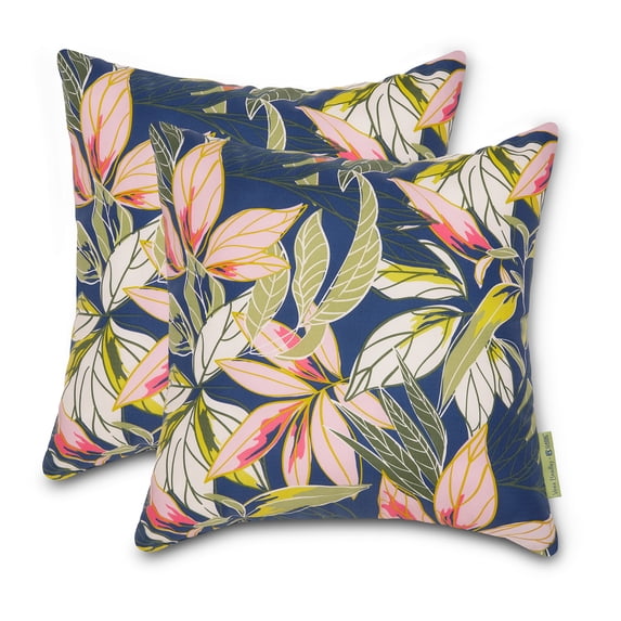 Classic Accessories Vera Bradley by Water-Resistant Accent Pillows, 18 x 18 x 8 Inch, 2 Pack