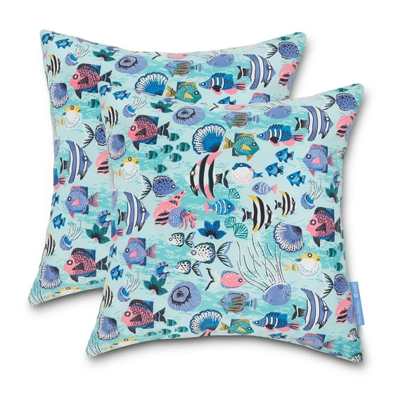 Classic Accessories Vera Bradley by Water-Resistant Accent Pillows, 18 x 18 x 8 Inch, 2 Pack