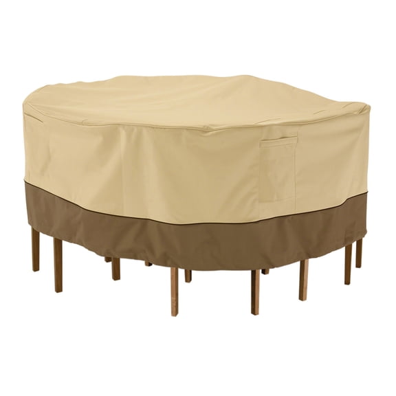 Classic Accessories Verandaâ„¢ Round Patio Table & Chair Set Cover - Water Resistant Outdoor Furniture Cover, Medium (78922)
