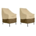 Classic Accessories Veranda WaterResistant 25.5 Inch High Back Patio Chair Cover, 2Pack