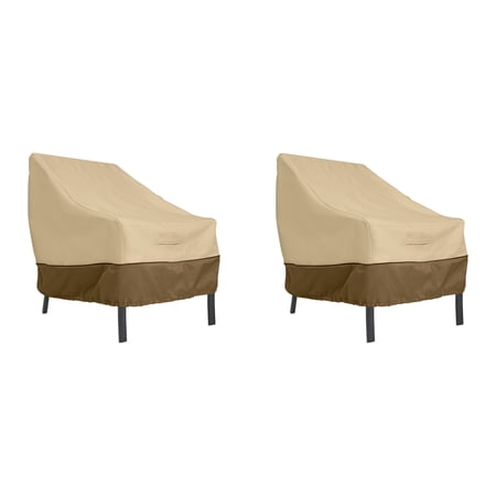 Classic Accessories Veranda Water-Resistant 38 Inch Patio Lounge Chair Cover, 2 Pack