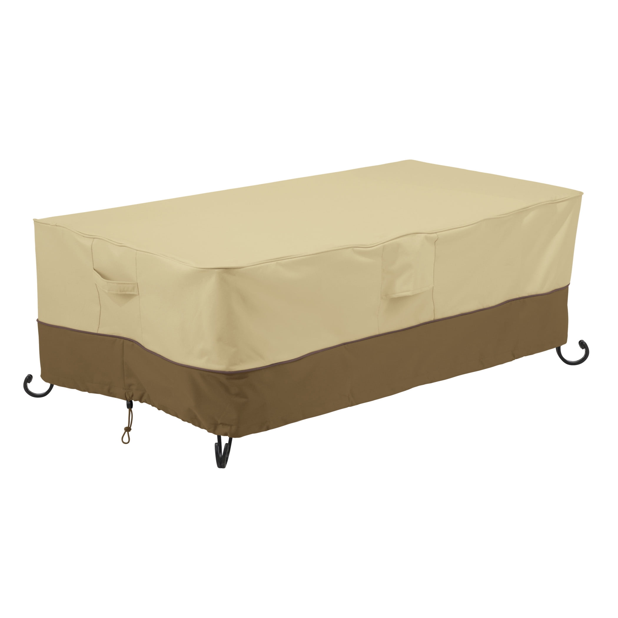 Veranda Beige and Brown Polyester Fire Pit Table Cover