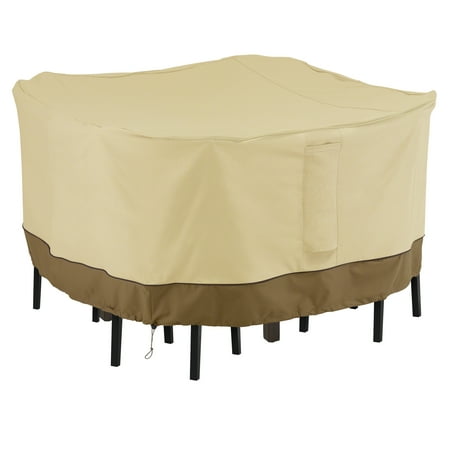 Classic Accessories Veranda Water-Resistant 66 Inch Square Bar Table & Chair Set Cover