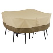 Classic Accessories Veranda Water-Resistant 66 Inch Square Patio Table & Chair Set Cover