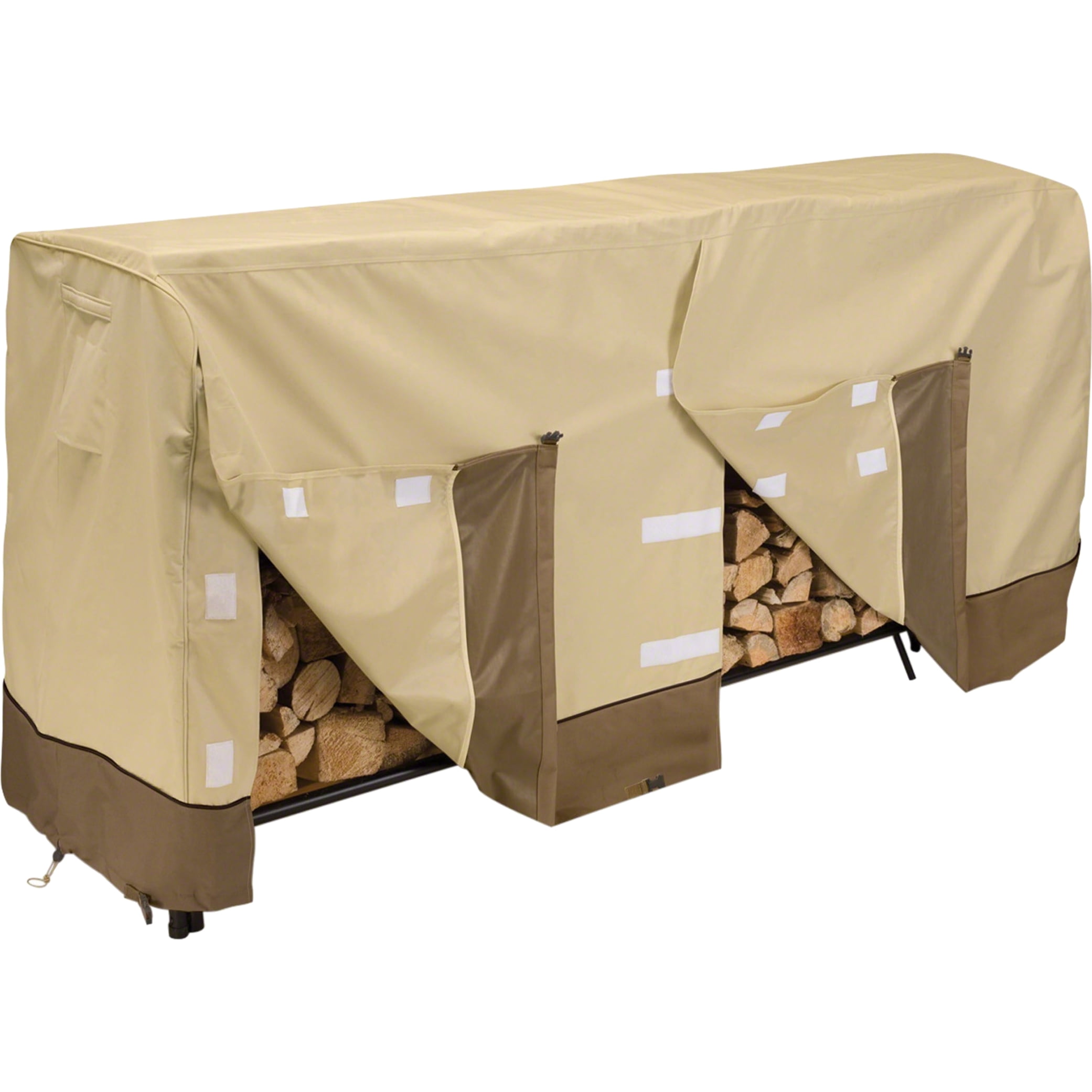 Large Beige and Brown Water-Resistant Log Rack Cover