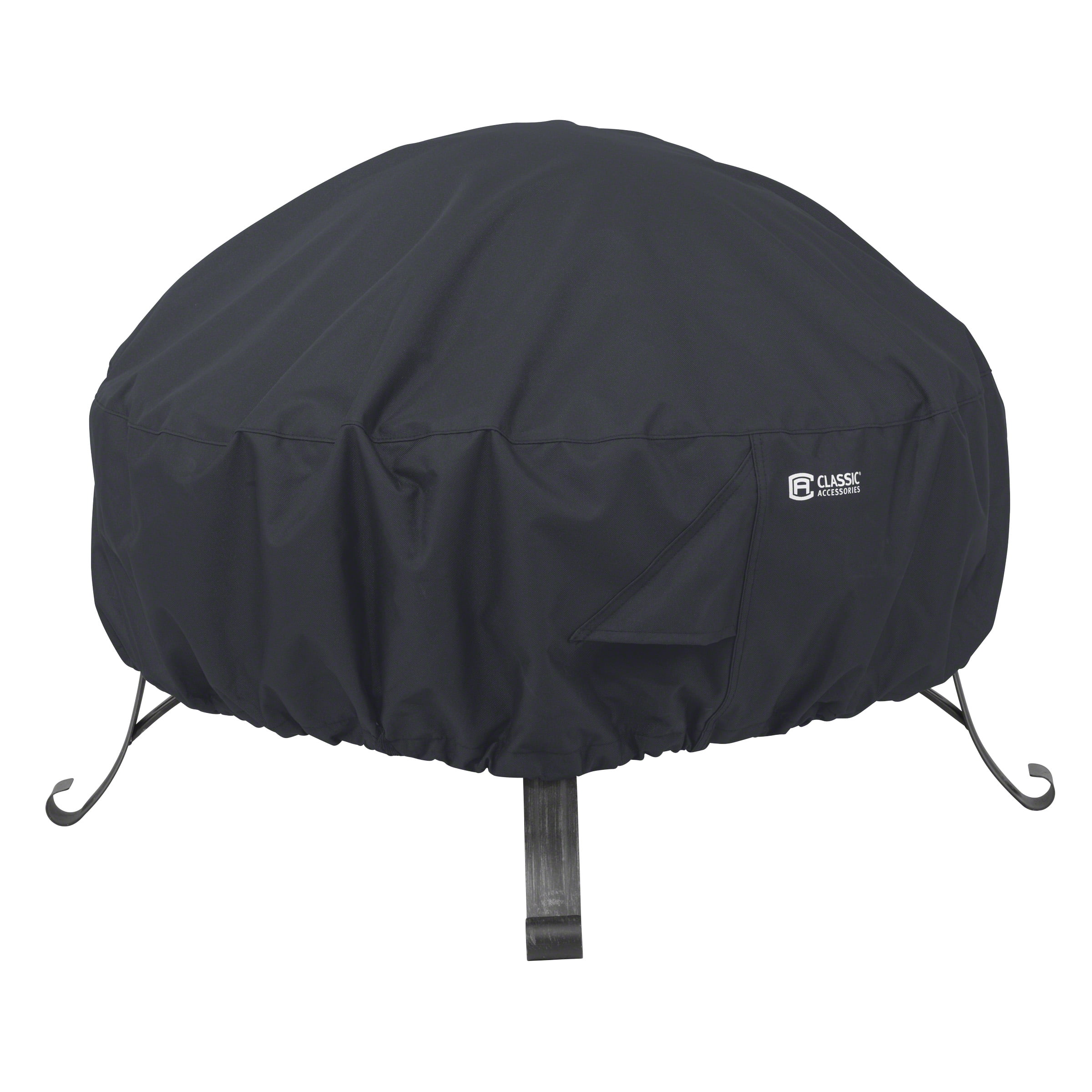 Large Black Polyester Waterproof Round Fire Pit Cover