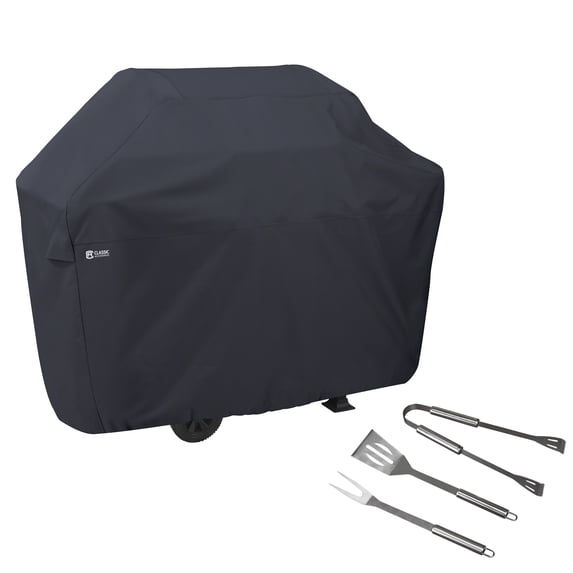 Classic Accessories Water-Resistant 70 Inch BBQ Grill Cover with Grill Tool Set