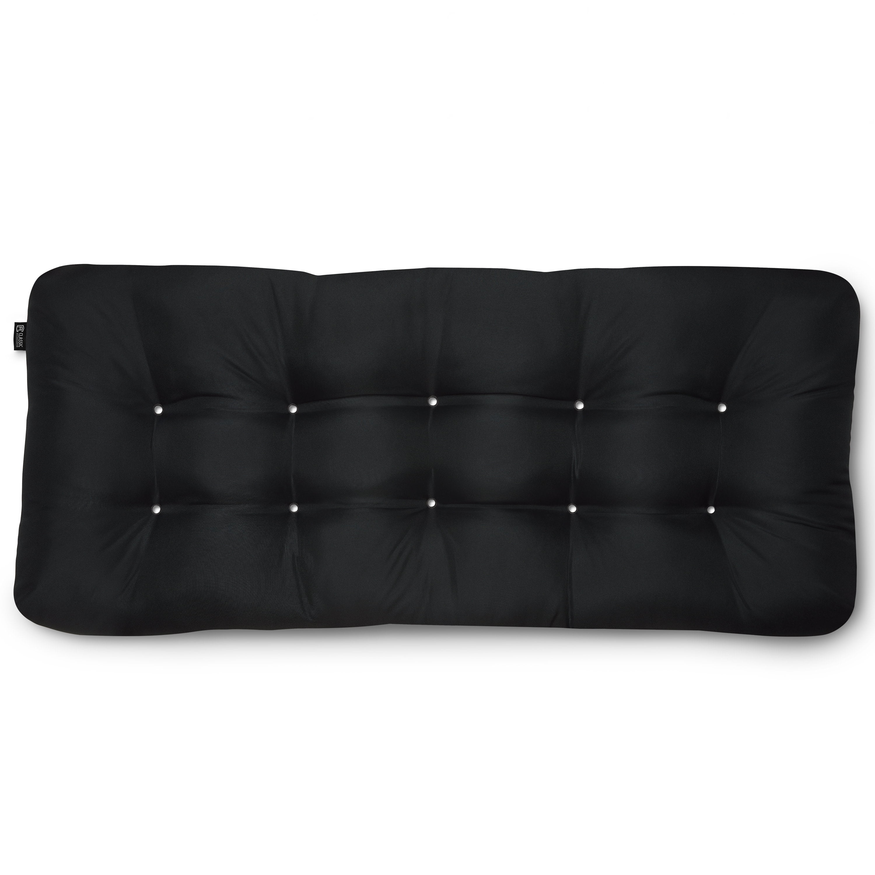 Classic Accessories Water-Resistant Indoor/Outdoor Bench Cushion Black 48"W x 18"D x 5"T