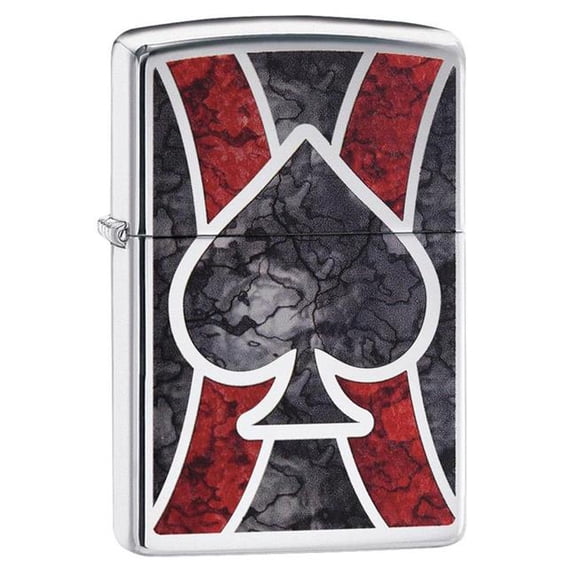 Classic Ace Fusion Lighter - High Polish Chrome - Classic Case - Windproof Design