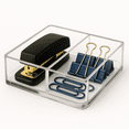 thumbnail image 1 of Classic Acrylic Paper Clip & Note Holder w/ Adjustable Divider - Desk Organizer for Office, 1 of 9
