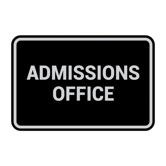 Classic Admissions Office Sign (Black / Silver) - Small
