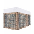 thumbnail image 1 of Classic African Bed Skirt King Size 16" Drop Medieval Retro Patterns Ruffled Wrap Around Bed Skirts Adjustable Elastic Bedskirt Dust Ruffle for King Size Bed, 1 of 7