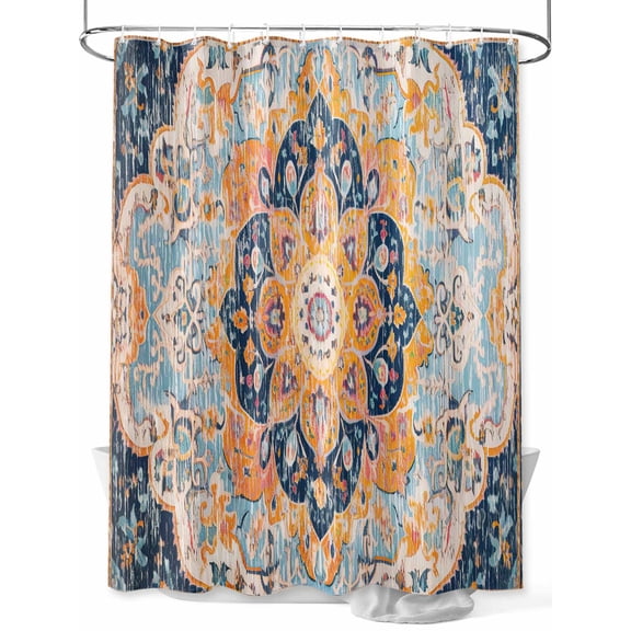 Classic African Shower Curtain, Retro Pattern Waterproof Shower Curtain Set with 12 Hooks Lightweight Washable Fabric Shower Curtains for Bathroom 60x72 Inches