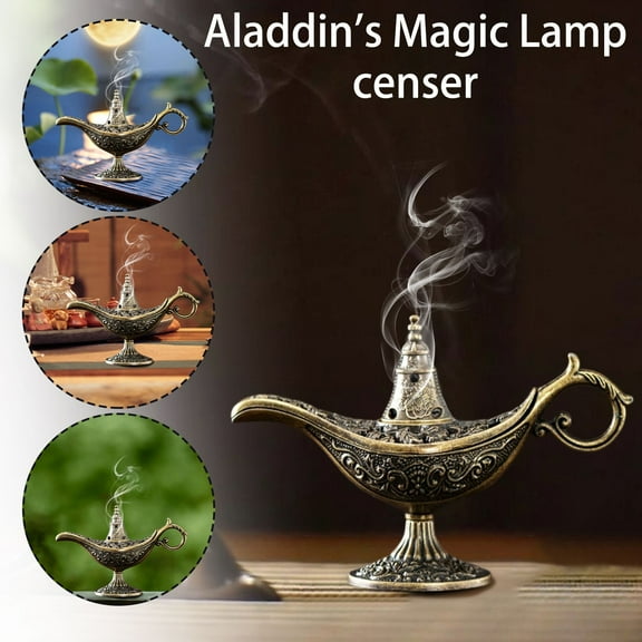 Classic Aladdin Magic Lamp incense Unit, incense Burner Holder, incense Stick Holder, incense Cone Holder, Cone incense Holder, Cone incense Burner, incense Cone Burner, with