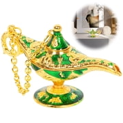 Classic Aladdins Genie Lamp Aladdin Magic Lamp Decor Legend Wishing Light Costume Lamp for Home Tabletop Decoration Party Birthday Halloween Christmas