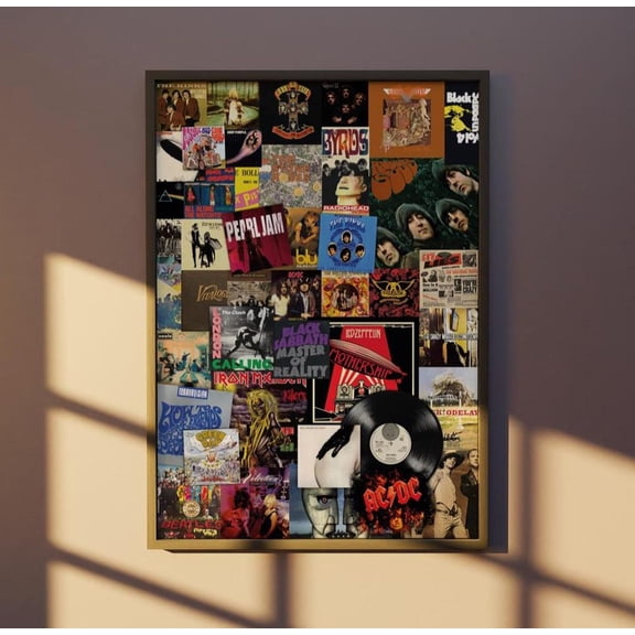 Classic Album Covers Poster, Sixties Seventies Eighties Nineties Music Art, Unframed Paper Poster 8x10in