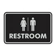 thumbnail image 1 of Classic All Gender Restroom Sign (Black / Silver) - Medium, 1 of 1