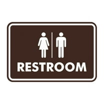 Classic All Gender Restroom Sign (Dark Brown) - Small