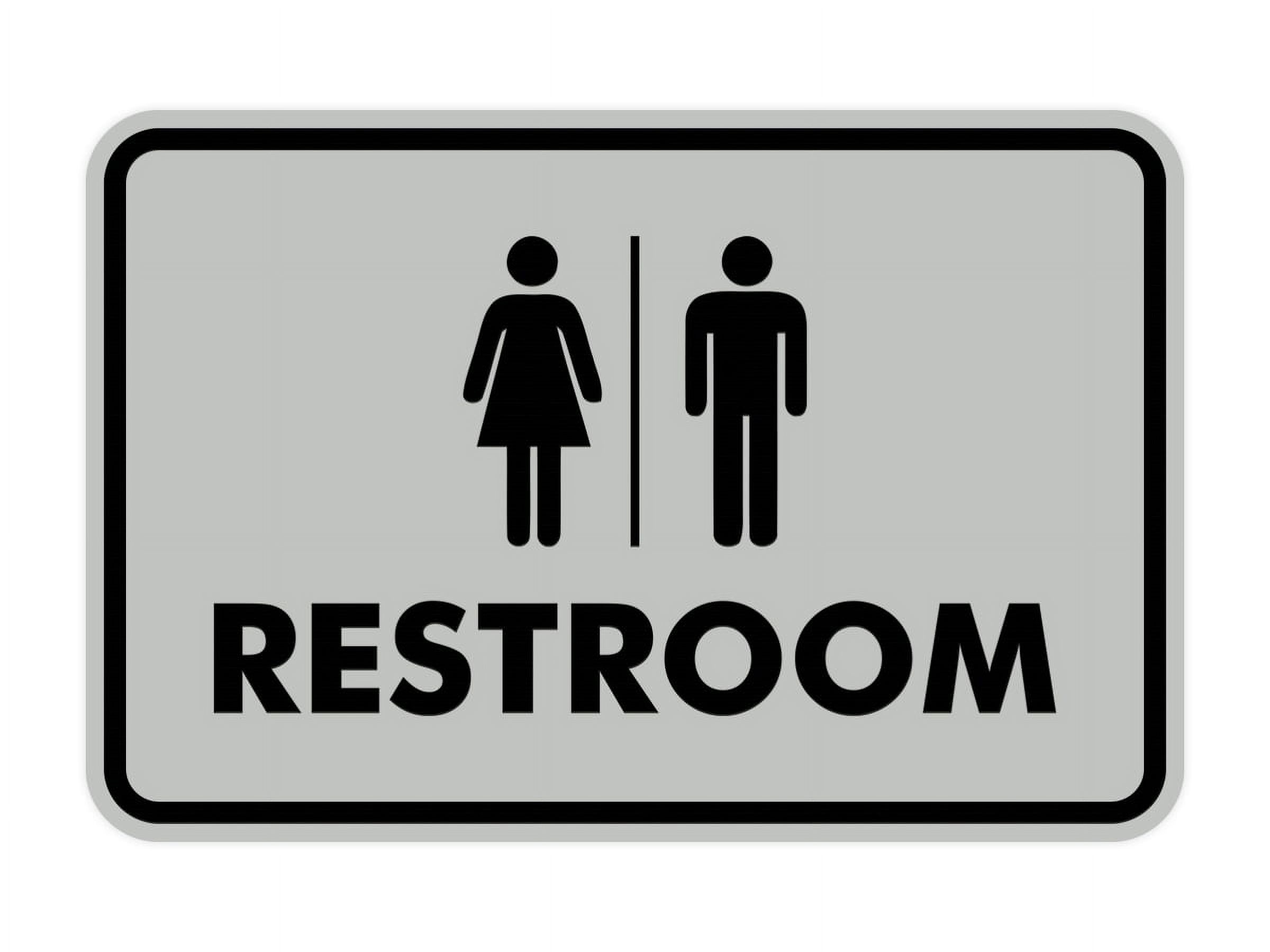 Classic All Gender Restroom Sign (Lt Gray) - Medium - Walmart.com