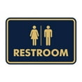 thumbnail image 1 of Classic All Gender Restroom Sign (Navy Blue/Gold) - Small, 1 of 1