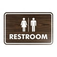 thumbnail image 1 of Classic All Gender Restroom Sign (Walnut) - Medium, 1 of 1