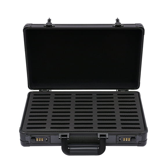 Classic Aluminum Frame Coin Slab Case Coin Slab Holder Display Case Coin Collection Supplies with Handle and Push Coded Locks Storage Box Case Compartments for 50 Coin Slabs