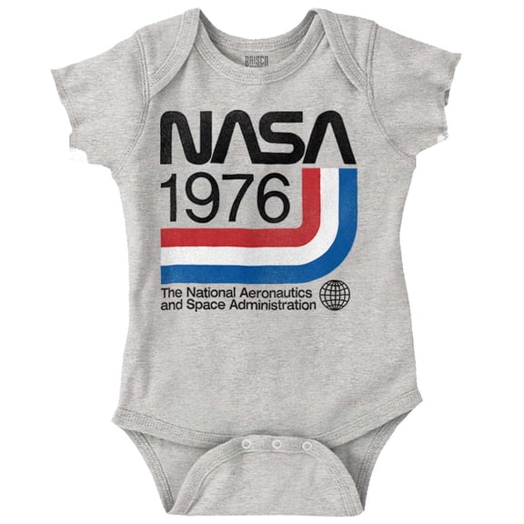 Classic America NASA 1976 Worm Logo Romper Boys or Girls Infant Baby Brisco Brands NB