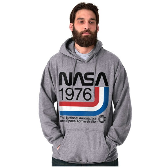 Classic America NASA 1976 Worm Logo Unisex Plus Size Hoodie Brisco Brands 4X