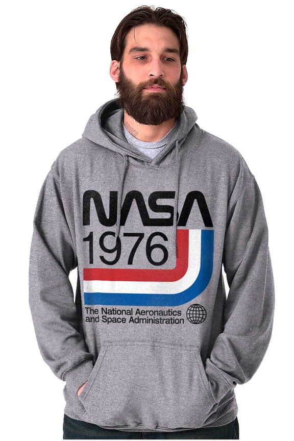 Classic America NASA 1976 Worm Logo Unisex Plus Size Hoodie Brisco Brands 4X