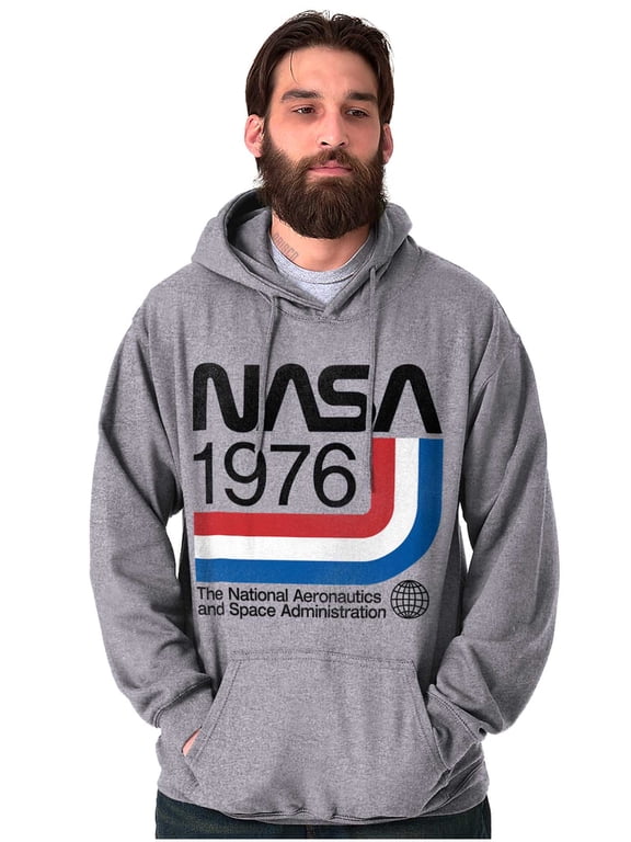 Classic America NASA 1976 Worm Logo Unisex Plus Size Hoodie Brisco Brands 5X