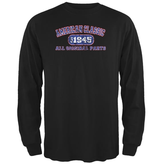 Classic American 1945 Funny Black Adult Long Sleeve T-Shirt - 2X-Large