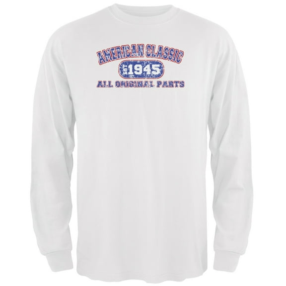 Classic American 1945 Funny White Adult Long Sleeve T-Shirt - X-Large