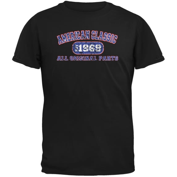 Classic American 1969 Funny Black Adult T-Shirt - Medium