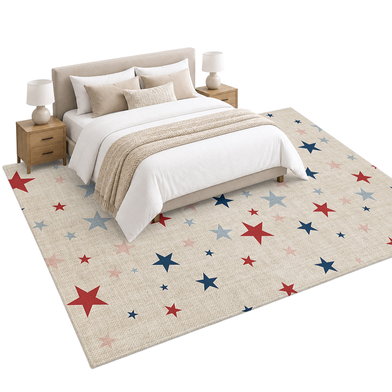 Classic American Area Rug 5'x7', Flag Retro Style Soft Mat Non-Slip ...