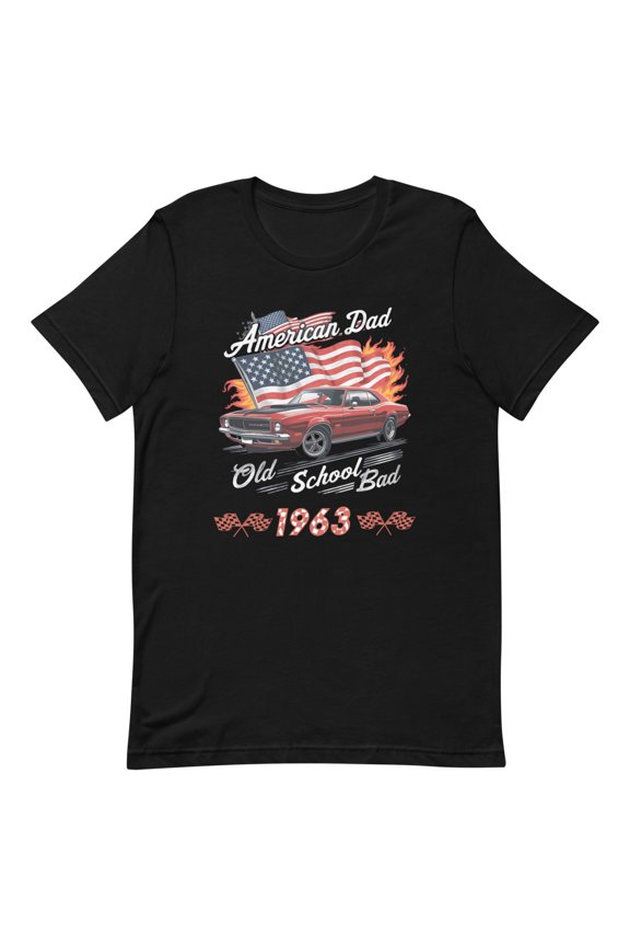 Classic American Dad 1963 Old School,Muscle Car Graphic Shirt, Birthyear Tee (XS)