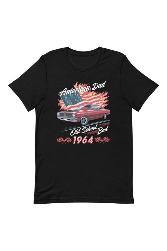 Classic American Dad 1964 Vintage Car,Muscle Car Graphic Shirt, Birthyear Tee (4XL)