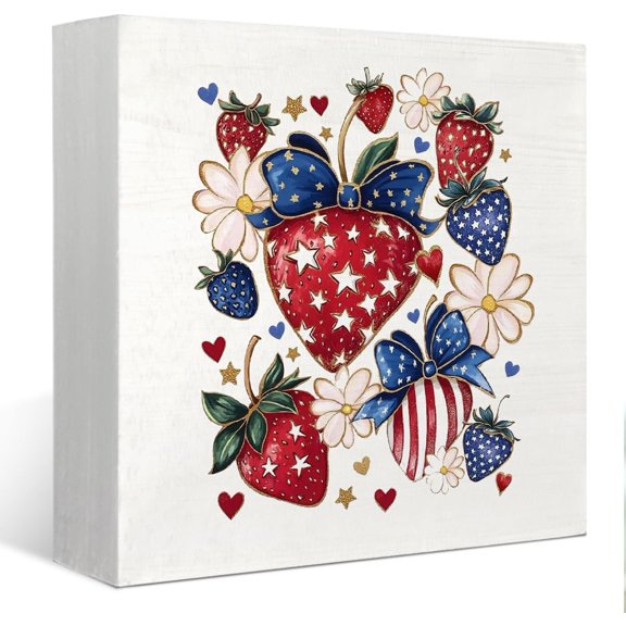 Classic American Flag Star Decoration, 3.94 Inch Patriotic Star Shape Ornament for Bookshelf Desk Tabletop, Red White Blue PVC Home Decor for Independence Day
