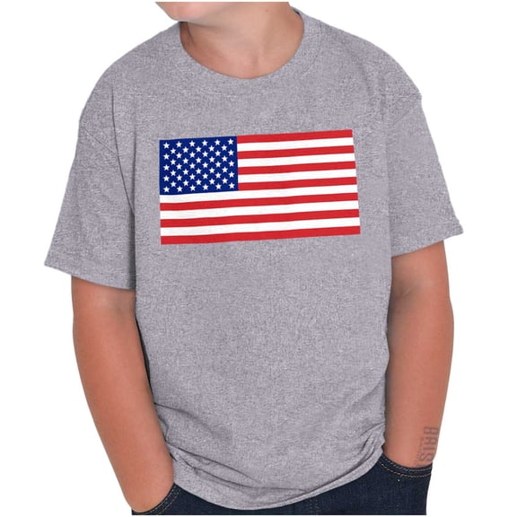 Classic American Flag USA Pride Crewneck T Shirts Boy Girl Teen Brisco Brands S