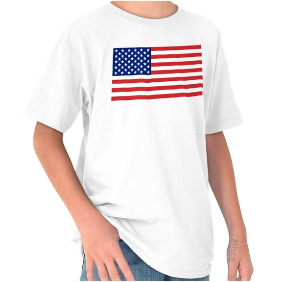 Classic American Flag USA Pride Crewneck T Shirts Boy Girl Teen Brisco Brands S