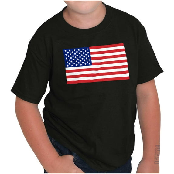 Classic American Flag USA Pride Crewneck T Shirts Boy Girl Teen Brisco Brands XS