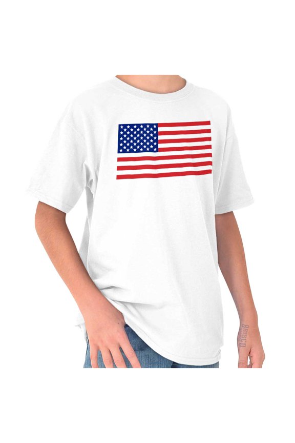 Classic American Flag USA Pride Crewneck T Shirts Boy Girl Teen Brisco Brands X